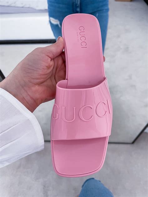 blue gucci jelly sandals|gucci transparent sandals.